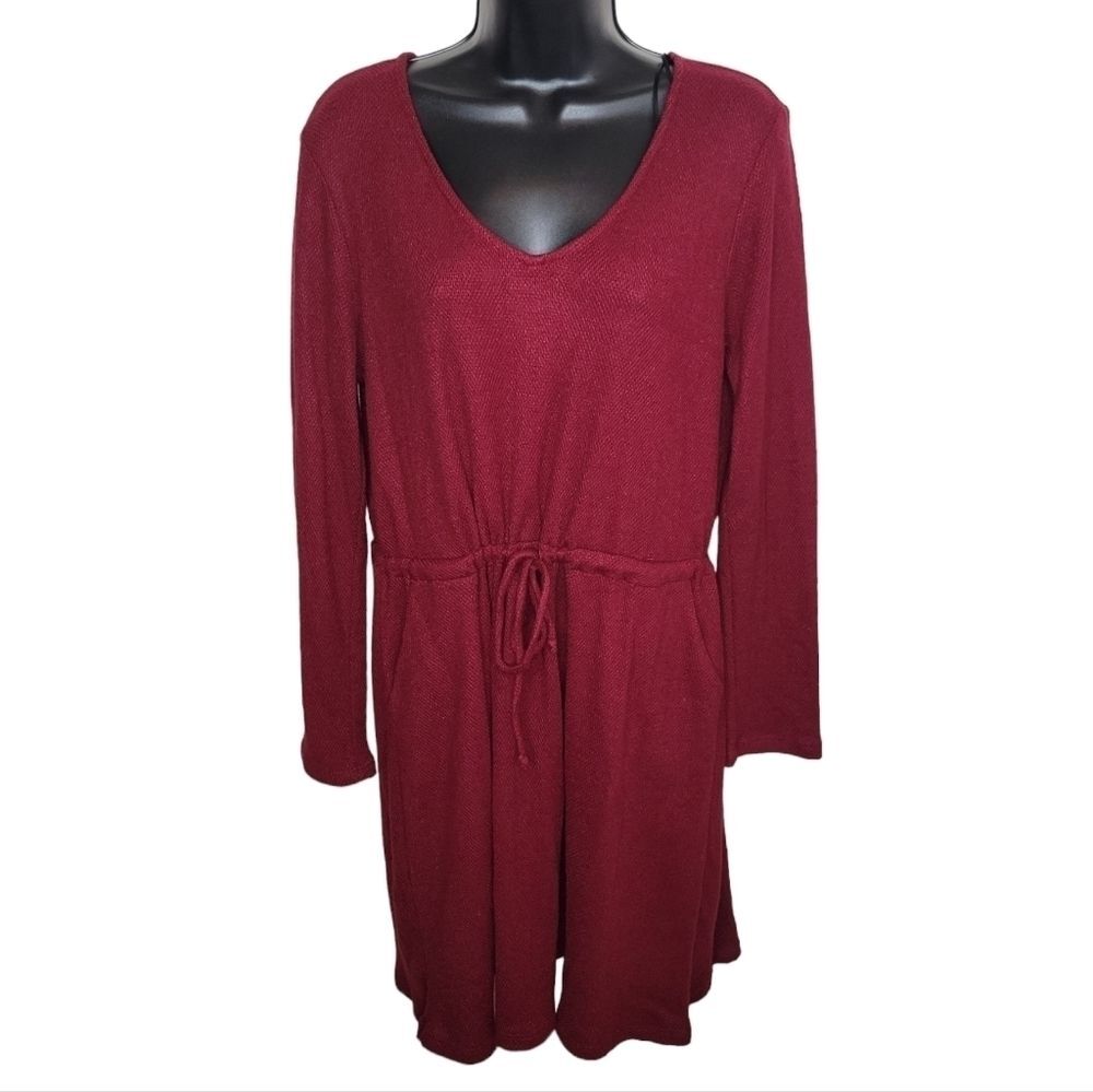 Kaileigh Nwt Edna Textured Knit Burgundy dress size XL Stitch Fix